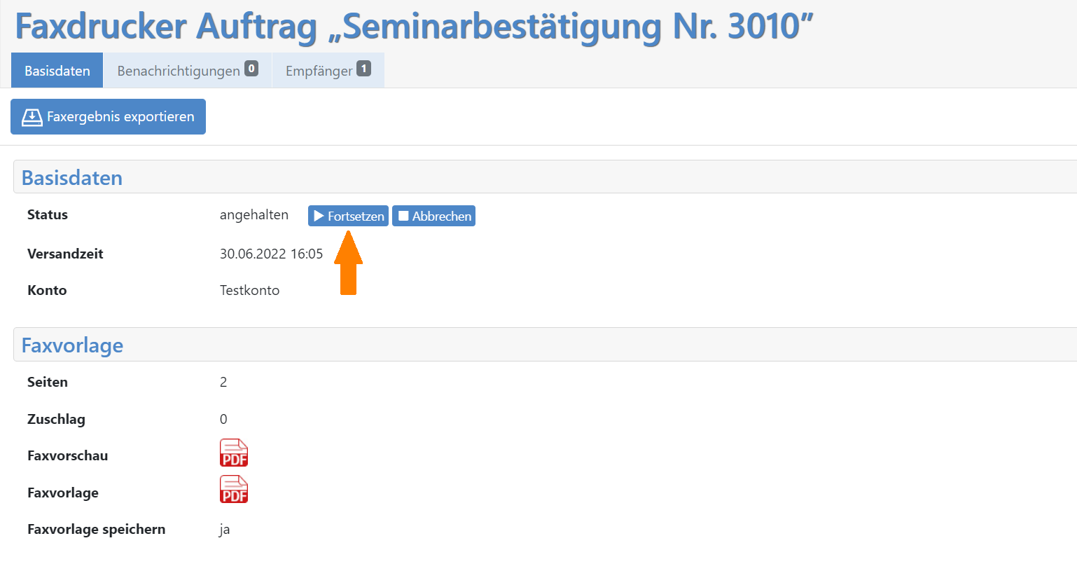Faxdrucker_Steuerung_Fax_Fortsetzen