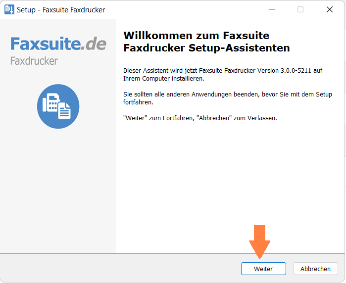 2. Faxsuite_Faxdrucker_Setup_Assistent Faxsuite Faxdrucker Assistent