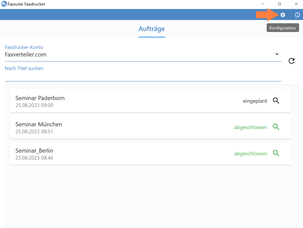 Faxsuite Faxdrucker App Konfiguration